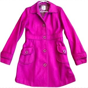 🟣 SHI BY JOURNEYS MID LENGTH MAGENTA COAT SIZE MEDIUM